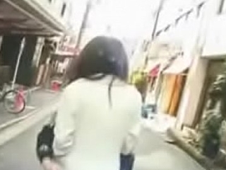 Hot Japanese teen exhibs and gets drilled open-air