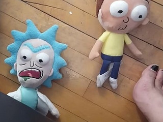 Giantess Tramples and Crushes 2 Tiny Males (Rick and Morty Plush)