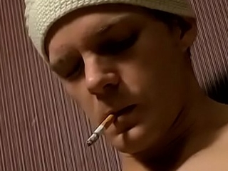 Simmering juvenile smoker jerks off before disturbance circulate an infinity for jism